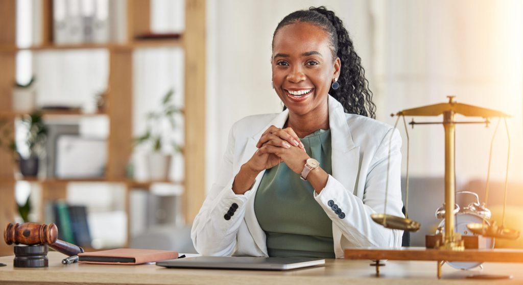 Naro Law Happy Black Woman Or Portrait Lawyer With Confide Utc Scaled