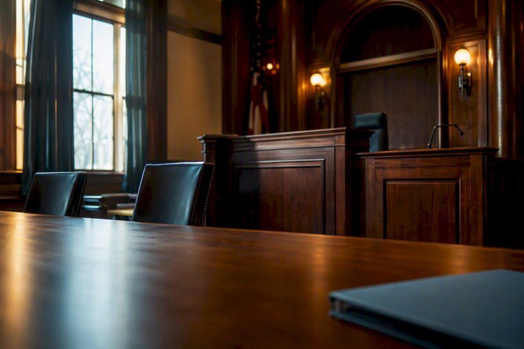 New Hampshire courtroom prepared for sentencing