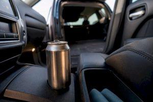 Open beverage container inside anonymous vehicle